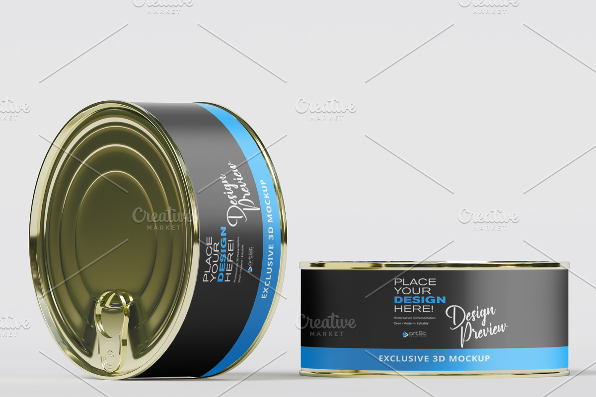 Food Tin Can Mockup Set, a Cups & Container Mockup by artBit Design Studio (Photo 5 of 5)