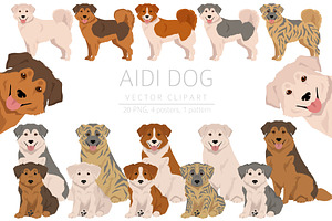 Aidi dog clipart, an Animal Illustration by pet design shop