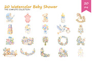 Watercolor Baby Shower Clipart, a Decorative Illustration by BerryPieArt (Thumbnail 2 of 4)