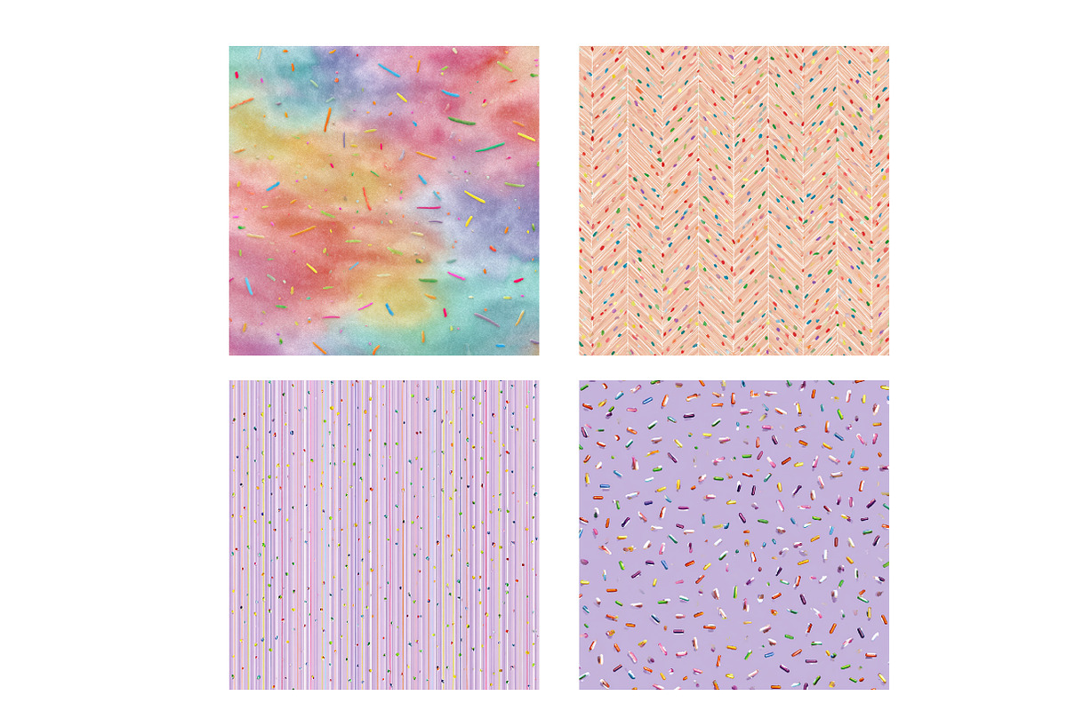 rainbow sprinkles on pastel pink, an Illustration by Designworld (Photo 4 of 4)