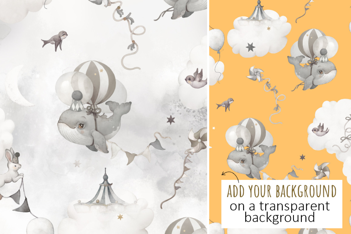 Gray Watercolor Nursery graphic Set, an Illustration by TanyaSchuka (Photo 4 of 11)