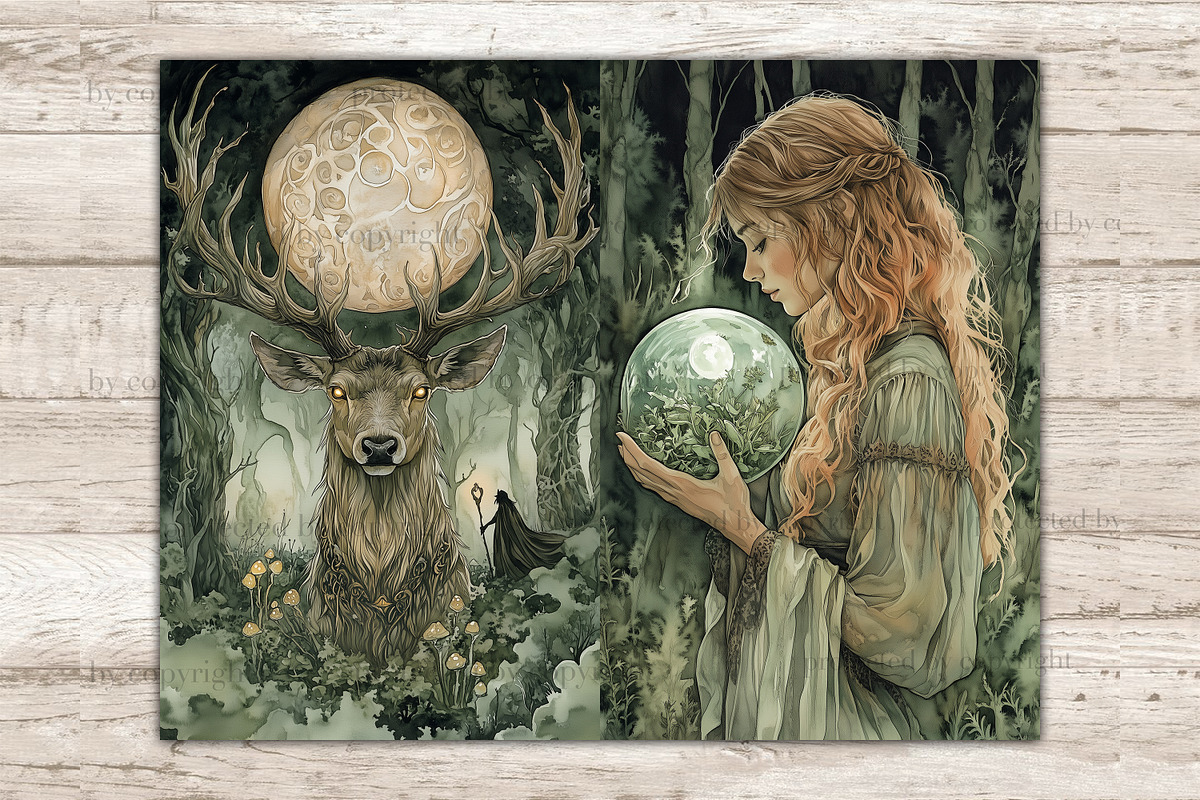 Forest Witch Junk Journal Kit, a Person Illustration by GlamArtZhanna (Photo 9 of 10)