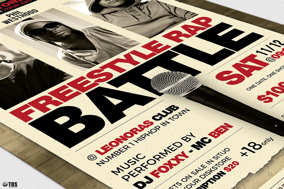 Freestyle Rap Battle Flyer V5, a Flyer Template by ThatsDesign Art