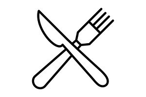 Cutlery Line Icon, an Icon by Pexelpy