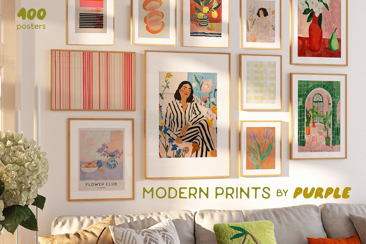 100 Modern Prints, a Background Graphic by Purple (Photo 1 of 9)