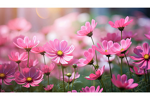 peony pink flowers ai generated, a Nature Photo by pikepicture