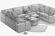 U-shaped sofa 3d model, a Furniture 3D Model by 3dmitruk (Thumbnail 8 of 11)