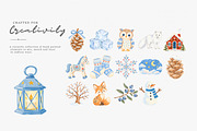 cozy storybook winter clipart set, a Decorative Illustration by Patishop Art (Thumbnail 9 of 9)
