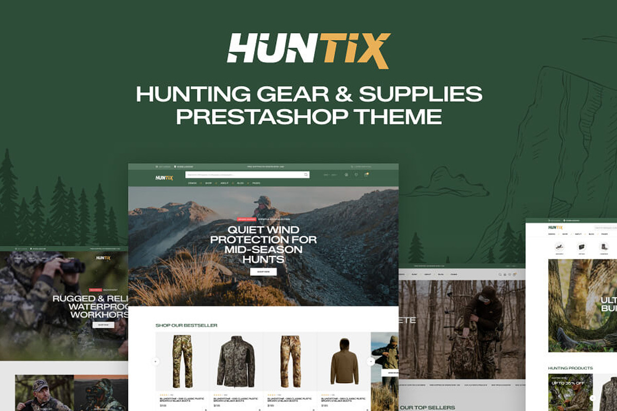 Huntix-Hunting Gear Prestashop Theme, a Bootstrap Template by LeoTheme (Photo 1 of 2)