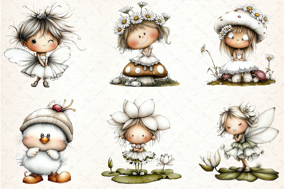 Whimsical Fairy Clipart Bundle, an Illustration by DreamCafeArt (Photo 4 of 7)