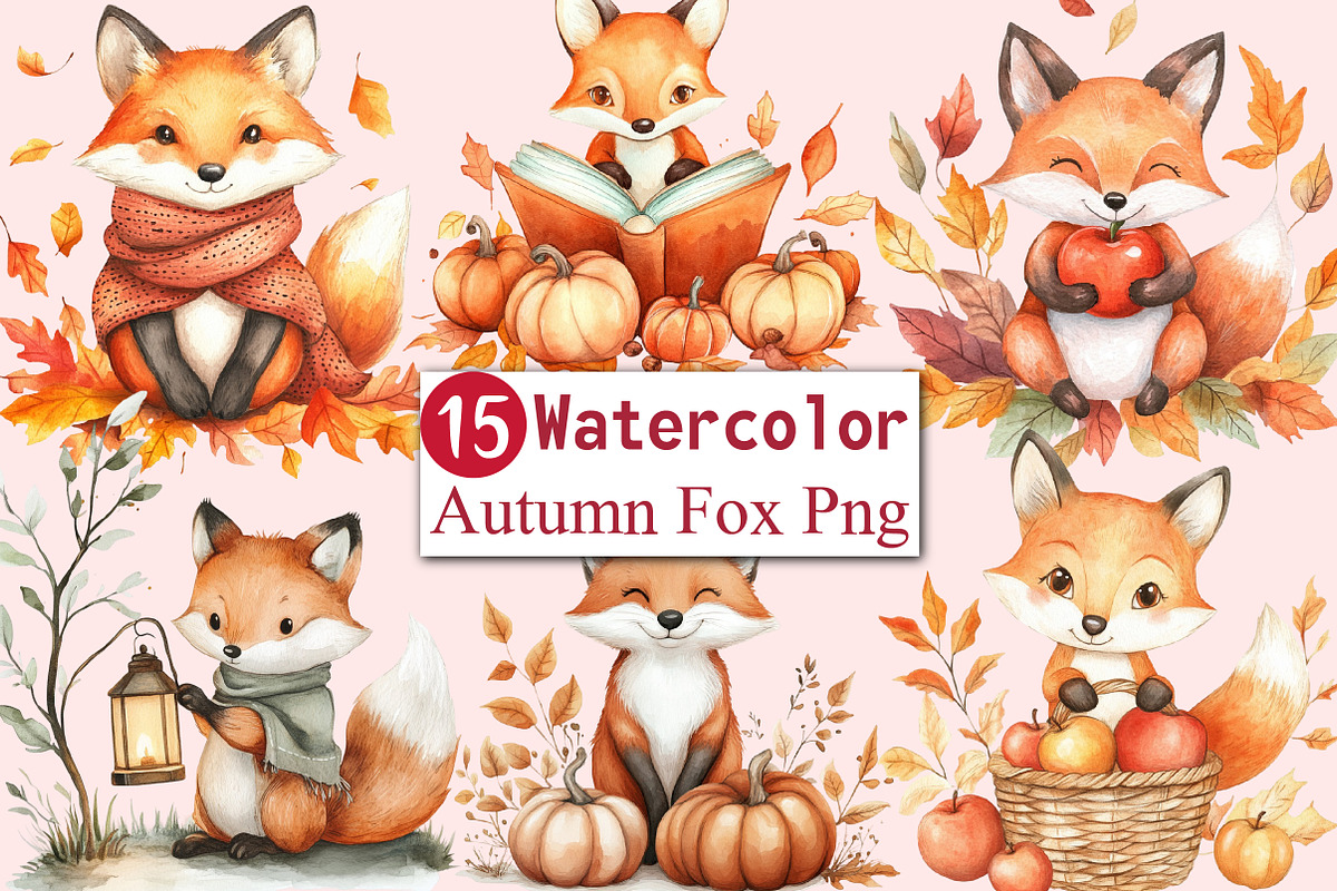 Autumn Fox Sublimation Clipart Png, an Illustration by CitraGraphics (Photo 1 of 6)