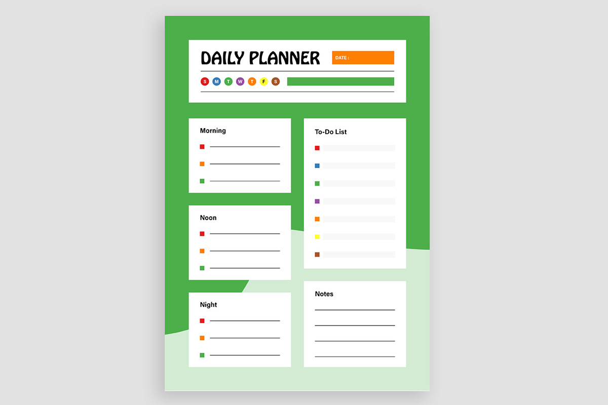 Daily or Weekly Planner Layout, a Stationery Template by ContestDesign (Photo 2 of 3)