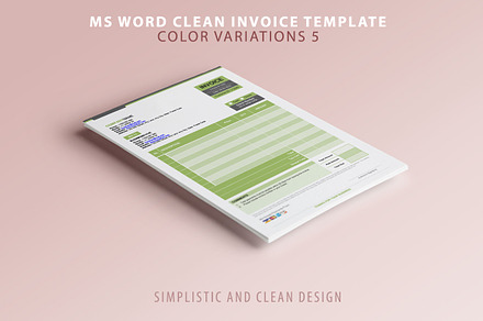 MS Word Invoice Template (5 Colours)