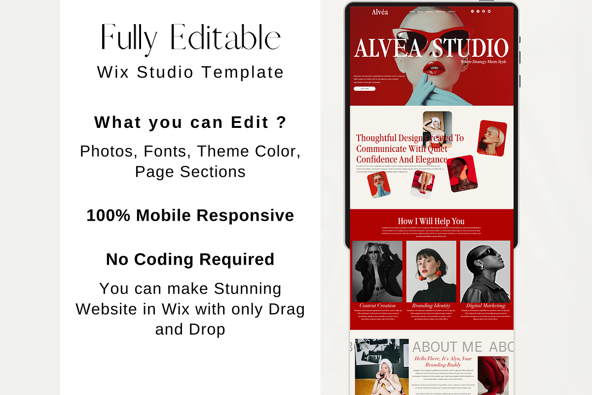 Bold Wix Studio Landing Page Website, a Wix Template by AdvertFox (Photo 5 of 9)