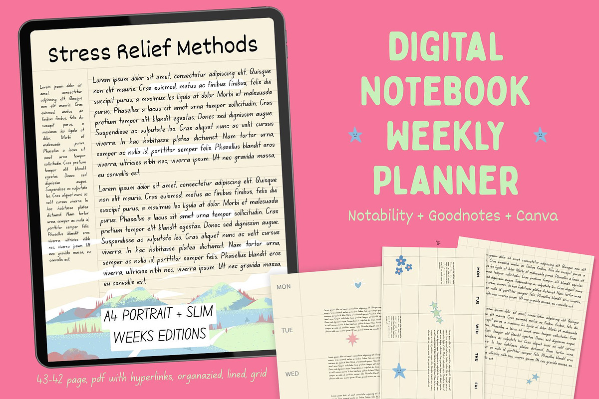Digital Weekly Planner/Notebook ADHD, a Stationery Template by Ashiya Pixel (Photo 18 of 18)
