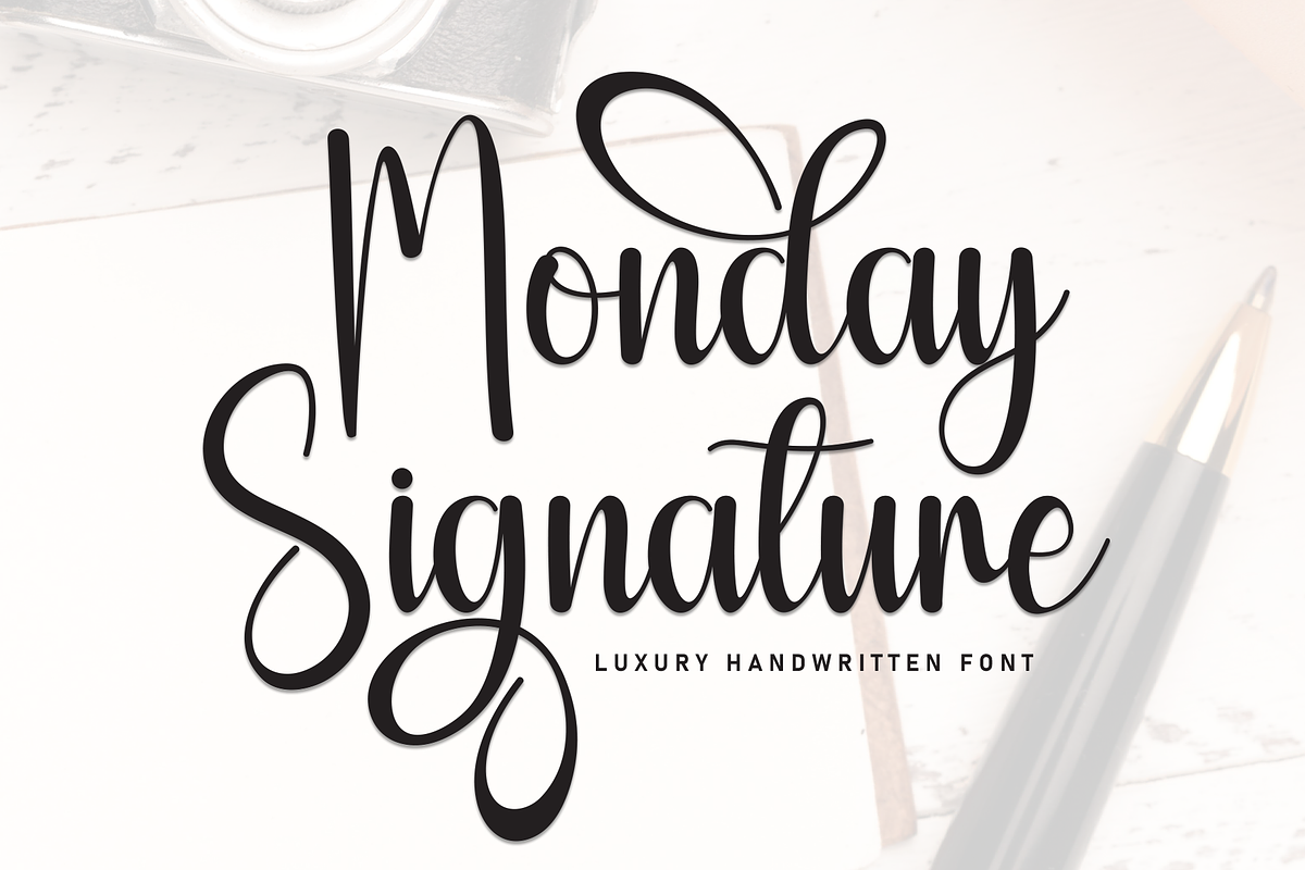 Monday Signature | Script Font, a Handwritten Font by Scratchones (Photo 1 of 9)