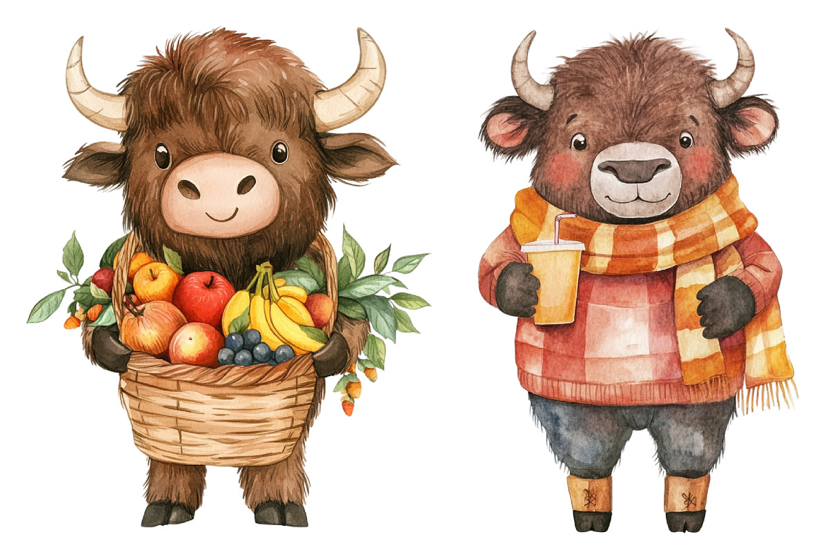 Autumn Bison Sublimation Clipart, an Illustration by CitraGraphics (Photo 6 of 6)