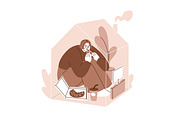 People at houses, home life concept, a Person Illustration by Good Studio (Thumbnail 7 of 8)