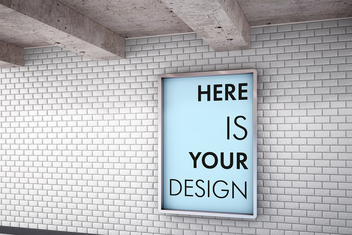 Mockup billboards in the subway, a Print Template by FilL239 (Photo 6 of 6)