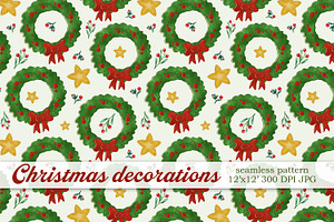 Xmas Ornaments Seamless Pattern