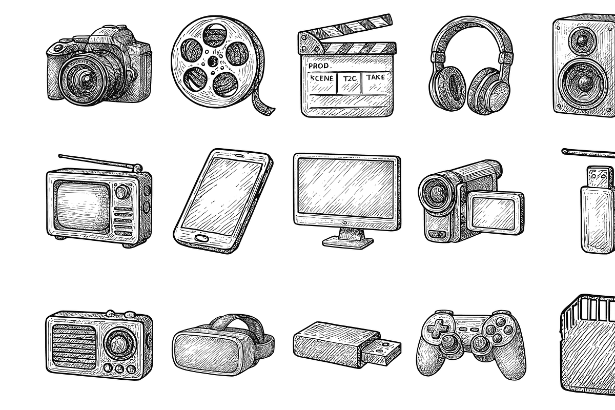 Media Tech Set, an Object Graphic by nikagraphic