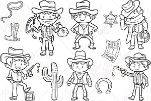 Cowboy Digital Stamps