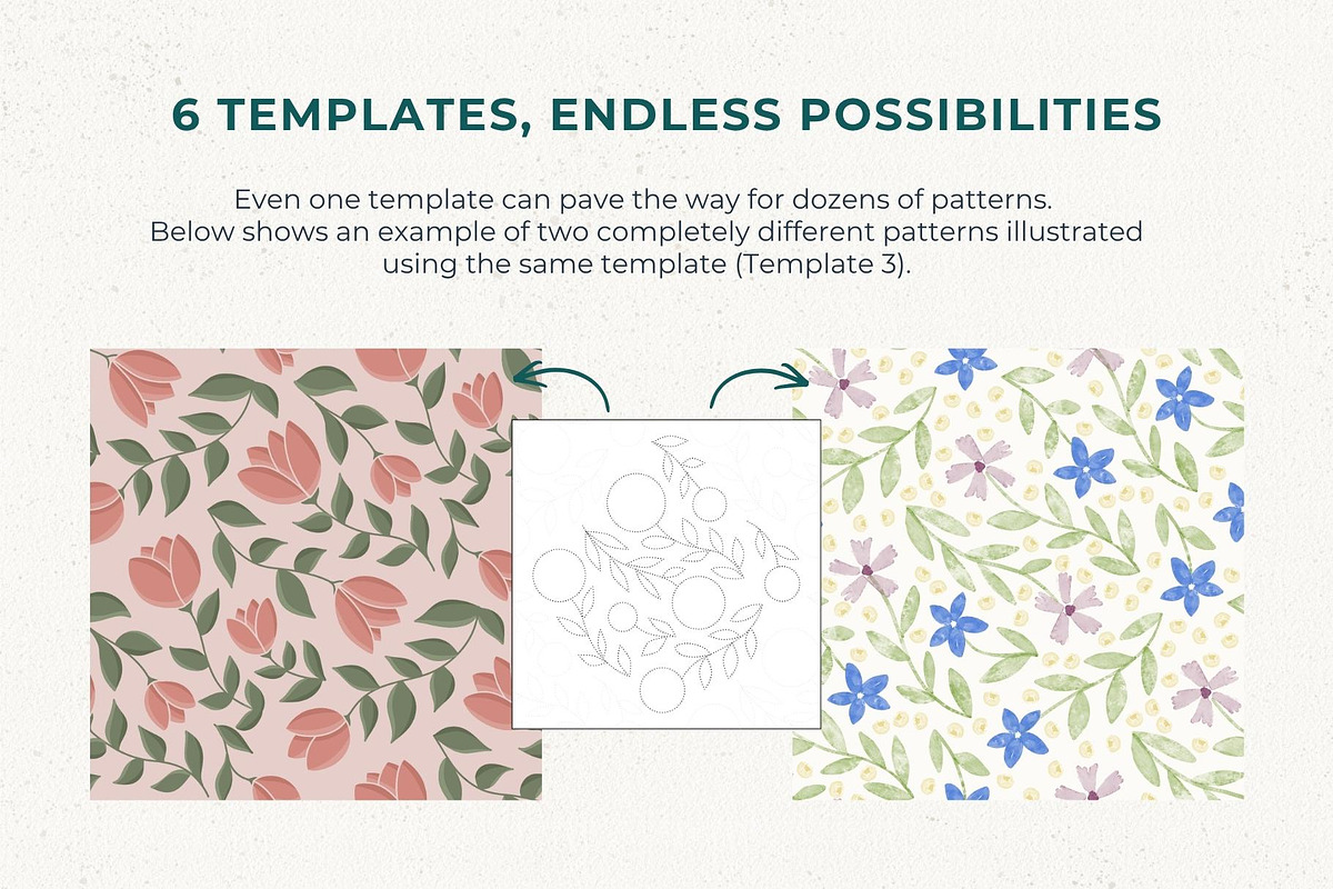 6 Seamless Pattern Templates (Vol 1), a Pattern Graphic by Fern & Quill (Photo 4 of 12)