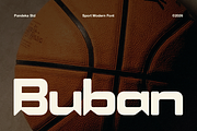 Buban - Sport Modern Font, a Sans Serif Font by Pandeka Studio (Thumbnail 1 of 9)