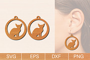 Cat Earrings Laser Cut SVG Bundle, an Object Graphic by jannatulpakhi (Thumbnail 9 of 13)