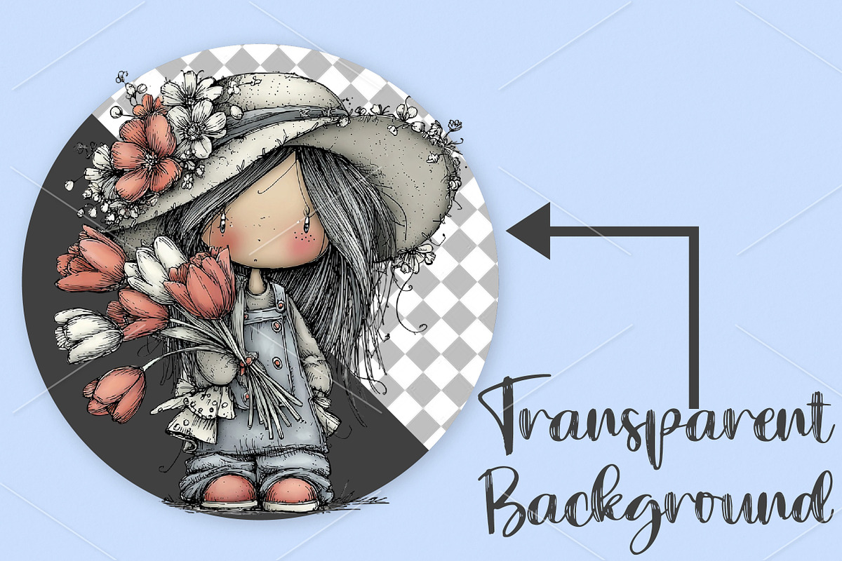 Watercolor Spring Girl Clipart PNG, an Illustration by Canvas Craft (Photo 2 of 7)