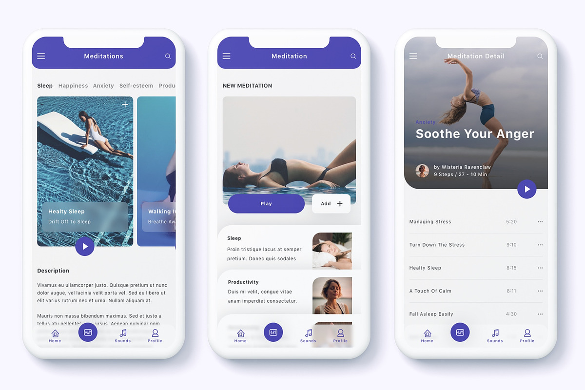 Meditation & ASMR App Ui Kit, an UI Kit Template by Betush (Photo 4 of 6)
