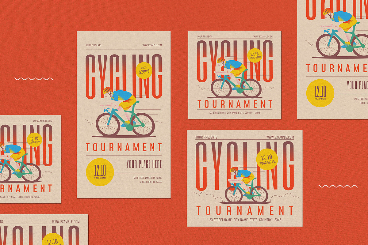 Gradient Cycle Tournament Flyer Set, a Flyer Template by graphicook