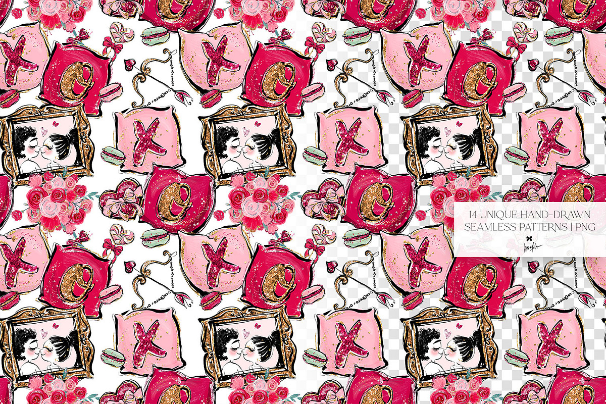 Valentine Clipart & Patterns Bundle, a Branding & Logo Template by KaramfilaS (Photo 17 of 18)