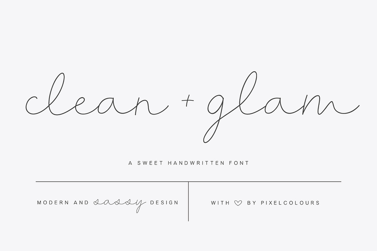 Clean and Glam Script Font Duo, a Script Font by pixelcolours (Photo 1 of 13)