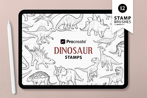 Dinosaur Procreate Brush Stamps