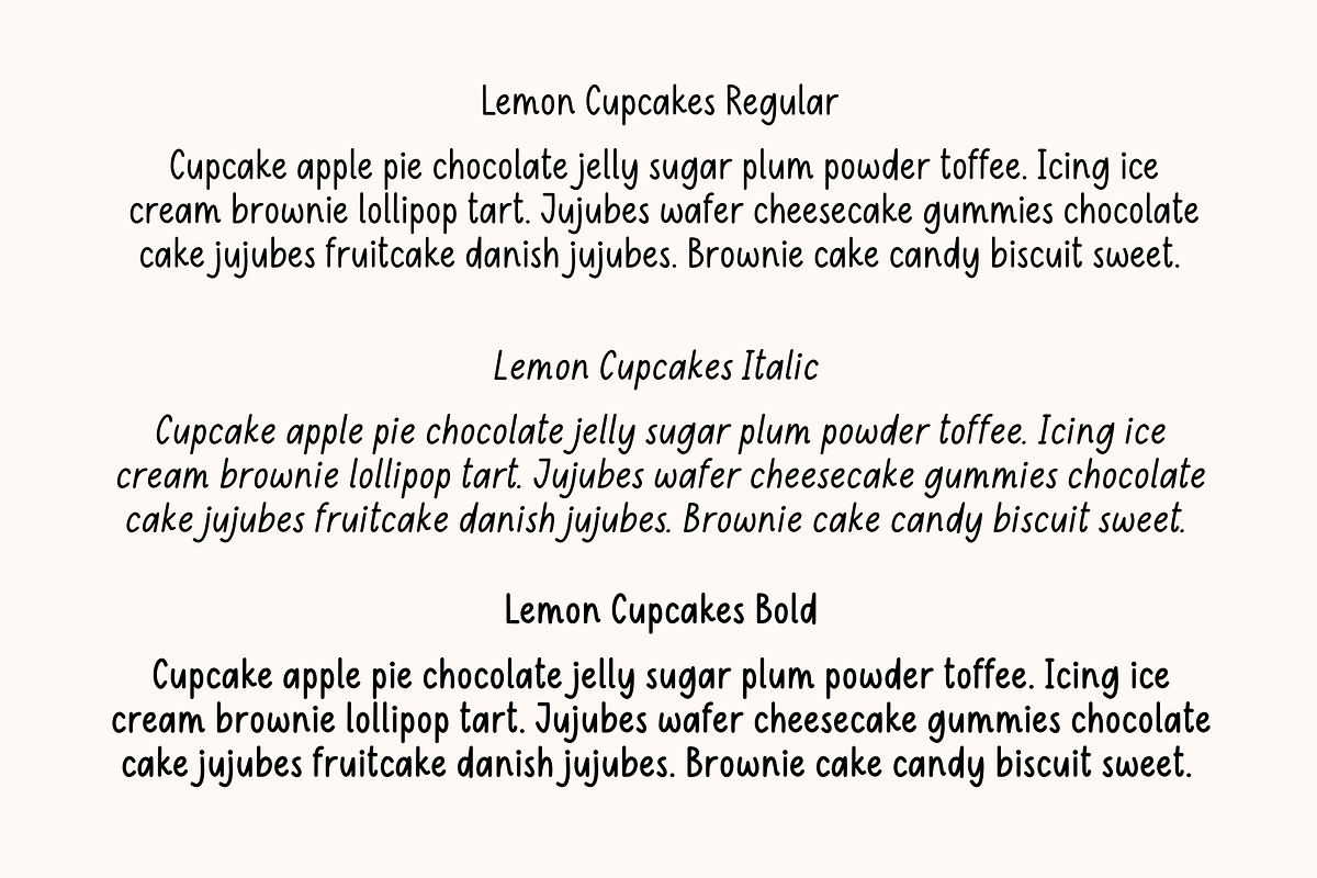 Lemon Cupcakes, a Handwritten Font by Sofia Skoog (Photo 10 of 11)