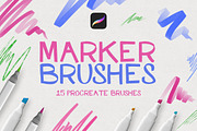 Marker Procreate Brushes, a Brush Add-On by Andrew Skoch Design (Thumbnail 1 of 4)
