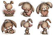 Whimsical Valentine Bunny Clipart, an Illustration by Craft Nest (Thumbnail 2 of 10)