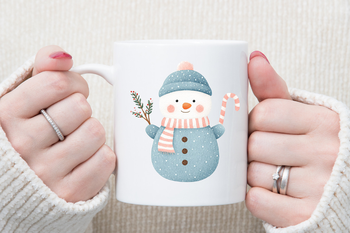 Christmas Winter Blue Snowman Clipar, an Illustration by Sublimation Artist (Photo 5 of 6)