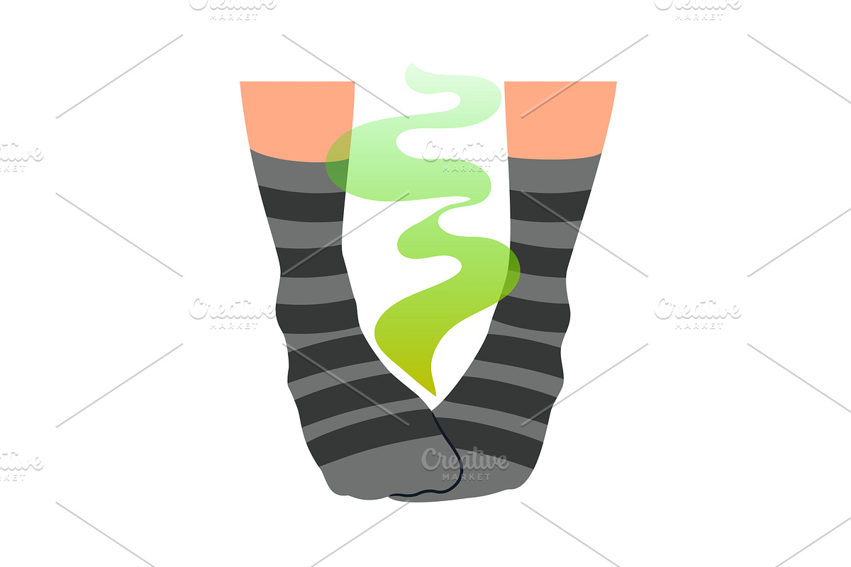 Stinky smell of sweat from socks, a Healthcare Illustration by Stock-Smart-Start