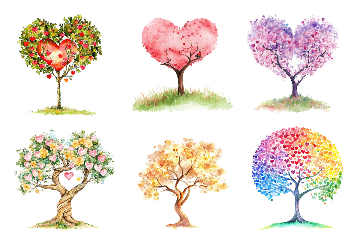 Spring Hearts Tree Clipart, an Illustration by CreationArt (Photo 5 of 5)