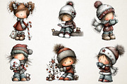 Christmas Little Girl Clipart, a Seasonal Illustration by RobertsArt (Thumbnail 3 of 5)