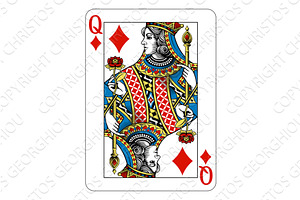 Queen Of Diamonds Design Deck Of