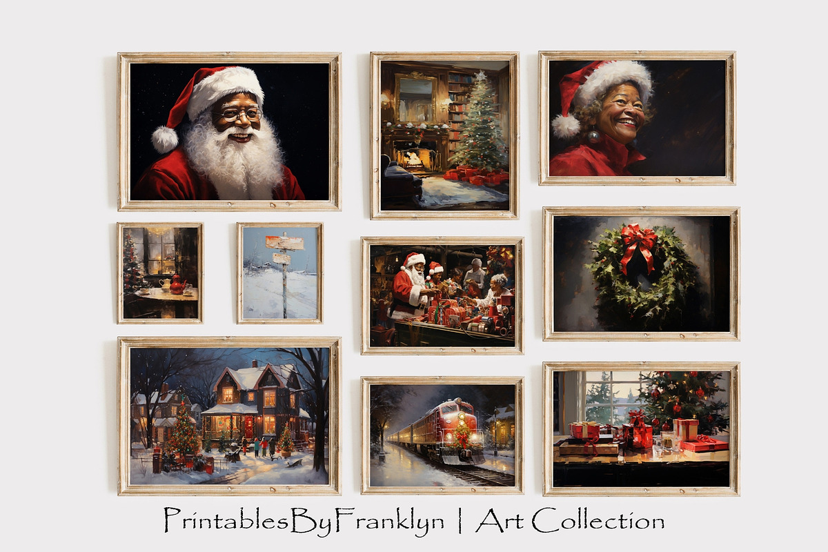 Black Santa Christmas Art Set, a Holiday Photo by PrintablesByFranklyn (Photo 1 of 4)