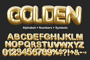 3d Golden&Chrome Inflated Letters, a Graphic by Letters-Shmetters (Thumbnail 2 of 9)