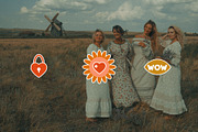 30 Retro Love Stickers, an Object Graphic by Parisa-Artstudio (Thumbnail 2 of 6)