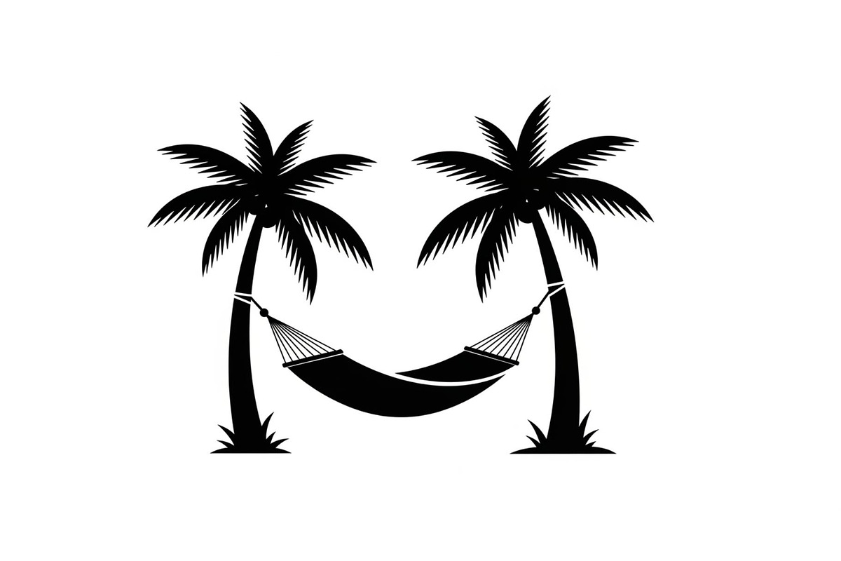 Palm Tree Hammock Silhouette Bundle, an Object Graphic by jahid234 (Photo 4 of 30)