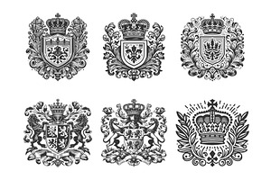 Royal Coat of Arms and Crown Emblems, an Illustration by AlexArt