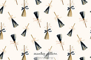 witch broom seamless pattern, a Pattern Graphic by Pink Studio Art (Thumbnail 1 of 4)