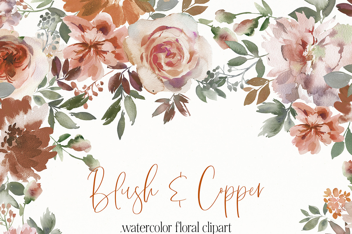 Fall Watercolor Flower Clipart, an Illustration by whiteheartdesign (Photo 1 of 5)